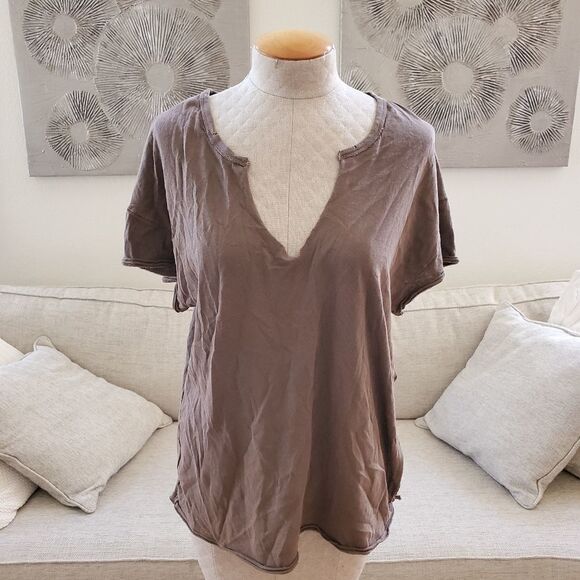 Free People Lilly Side Tie Tee Sz XS - Picture 3 of 11